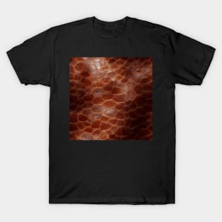 Brown Imitation leather, natural and ecological leather print #28 T-Shirt